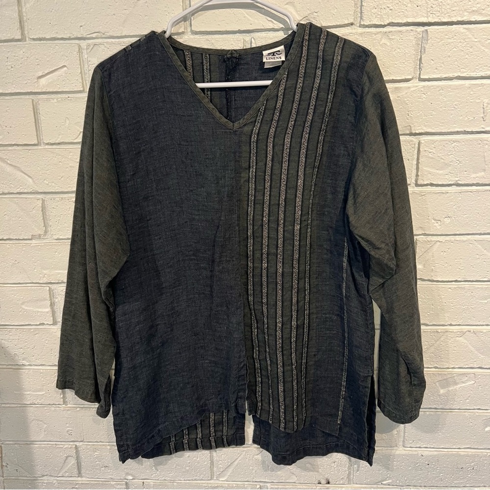 CTC 100% Linen Lagenlook Art to Wear Shirt Top S/M